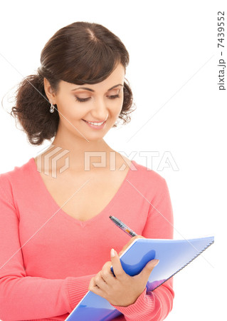 young attractive businesswoman with notebook 7439552
