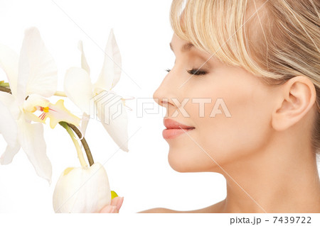beautiful woman with orchid flower beautiful woman with orchid flower 7439722