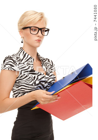 businesswoman with folders businesswoman with folders 7441080