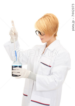 lab worker holding up test tube lab worker holding up test tube 7442073
