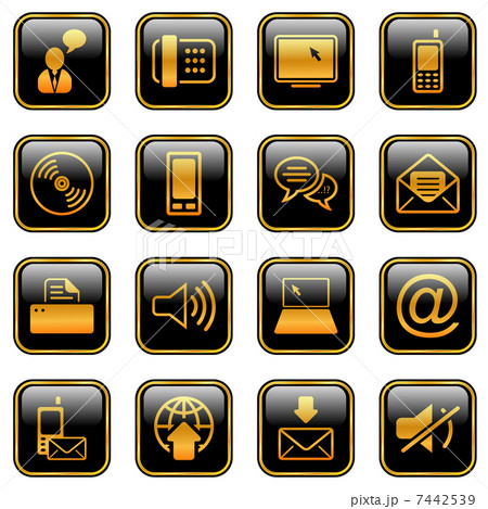 Communication icon set - golden series 7442539