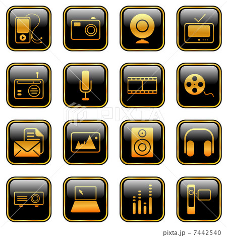 Mass Media icons - golden series 7442540