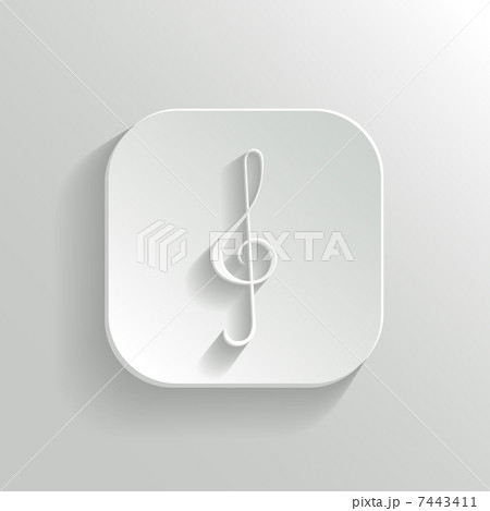 Note key icon - vector white app button 7443411