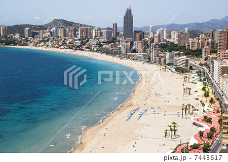 Hotels and beach of Benidorm. Sky and sea. Hotels and beach of Benidorm. Sky and sea. 7443617