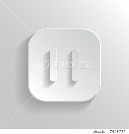Pause icon - media player icon - vector white app button 7443725