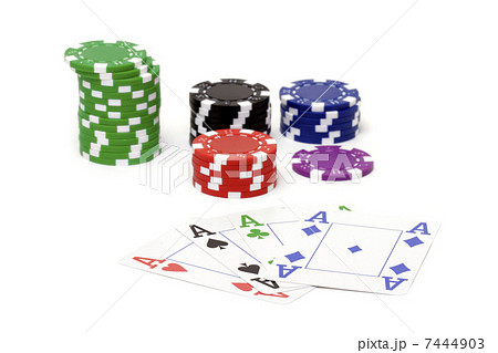 Set of poker chips and cards 7444903