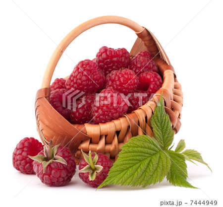 Ripe raspberries in basket 7444949