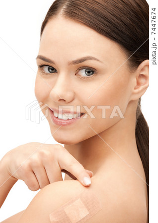beautiful woman with plaster 7447674