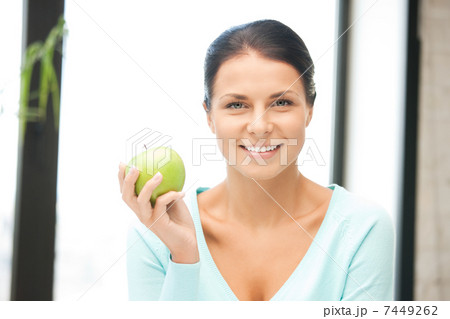 lovely housewife with green apple lovely housewife with green apple 7449262