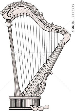 Decorated Harpのイラスト素材