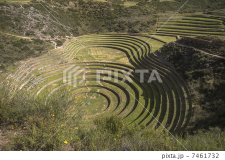 モライの円形遺跡　クスコ郊外 7461732