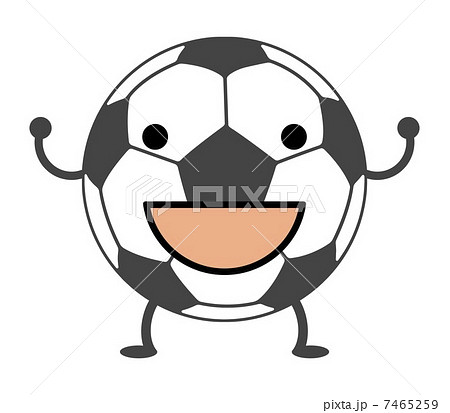 サッカーボールのキャラクターのイラスト素材