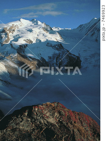 Moutain peak covered with snow of Alps Moutain peak covered with snow of Alps 7469923