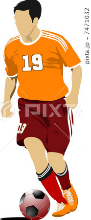 Soccer players. Colored Vector illustration for designers 7471032