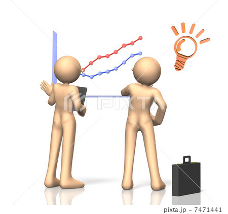 経営戦略を表すアブストラクト3dcgイラストのイラスト素材