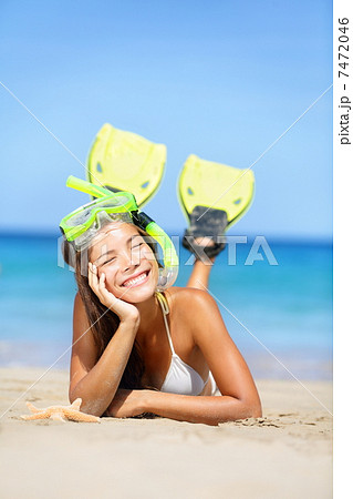 Woman on summer beach vacation holidays Woman on summer beach vacation holidays 7472046