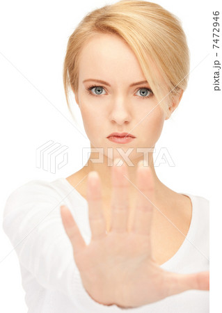 woman making stop gesture 7472946