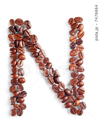 Letter N from coffee beans 7476664