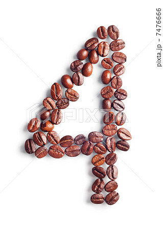 Number 4 from coffee beans 7476666