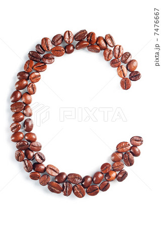 Letter C from coffee beans 7476667