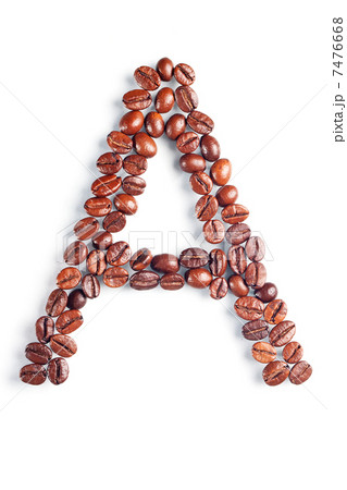 Letter A from coffee beans 7476668