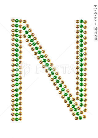 Letter 'N' made of shiny beads 7476754