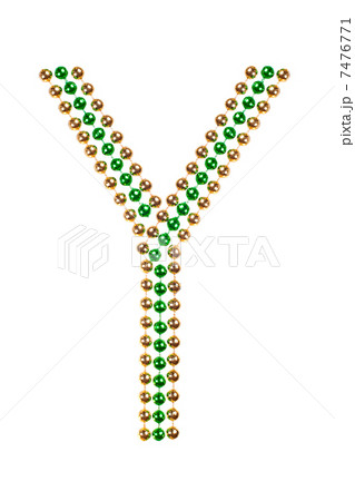 Letter 'Y' made of shiny beads 7476771