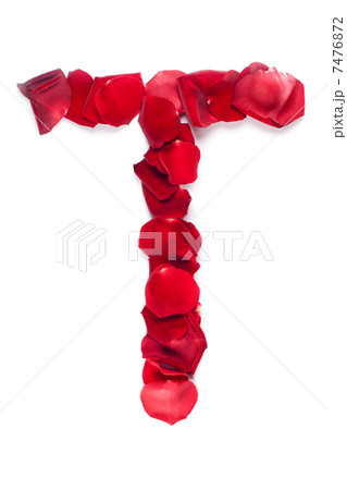 Letter T made of roses petals 7476872