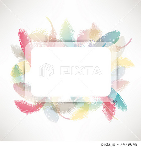 羽根 背景 フレームのイラスト素材