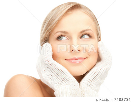beautiful woman in mittens beautiful woman in mittens 7482754