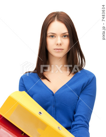 woman with folders woman with folders 7483634