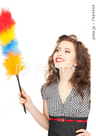 beautiful woman with cleaning sweep beautiful woman with cleaning sweep 7484444