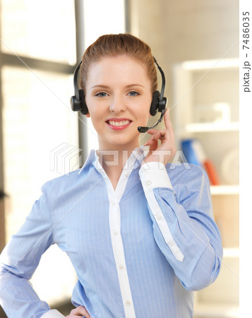 friendly female helpline operator 7486035