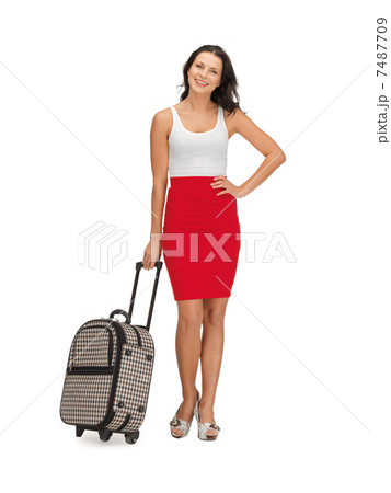 lovely woman with suitcase lovely woman with suitcase 7487709