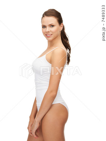 beautiful woman in cotton undrewear 7489333