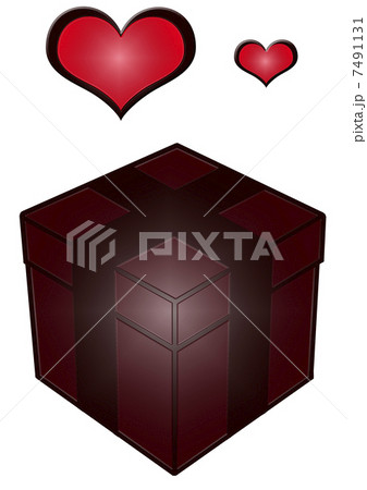 板チョコのプレゼントボックス メッセージプレート付きのイラスト素材