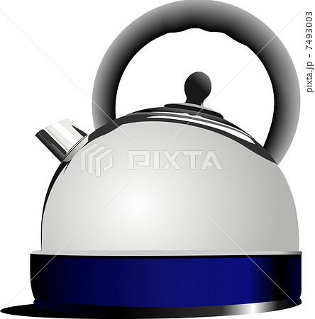 Shiny steel kettle. Vector illustration 7493003