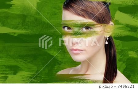 woman with green paint 7496521
