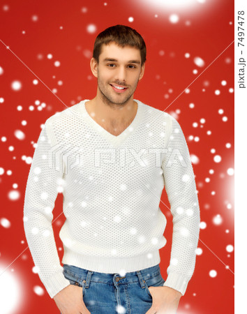 handsome man in warm sweater 7497478