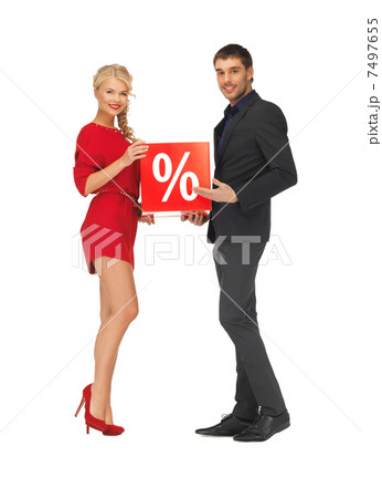 man and woman with percent sign 7497655