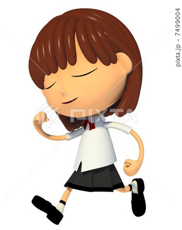 走る女子学生 7499004