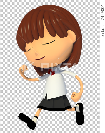 走る女子学生 7499004