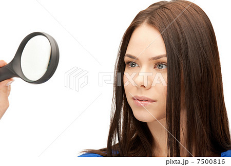 woman with magnifying glass woman with magnifying glass 7500816