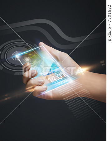 hand holding smart phone 7501682