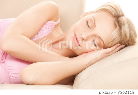 sleeping woman at home sleeping woman at home 7502118