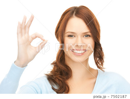 young woman showing ok sign 7502187