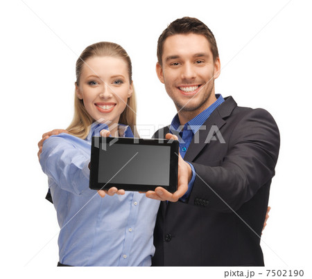 man and woman with tablet pc 7502190