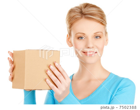 woman with cardboard box woman with cardboard box 7502388