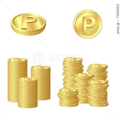 ポイントのコインのイラスト素材