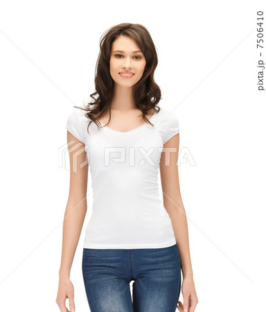 woman in blank white t-shirt woman in blank white t-shirt 7506410